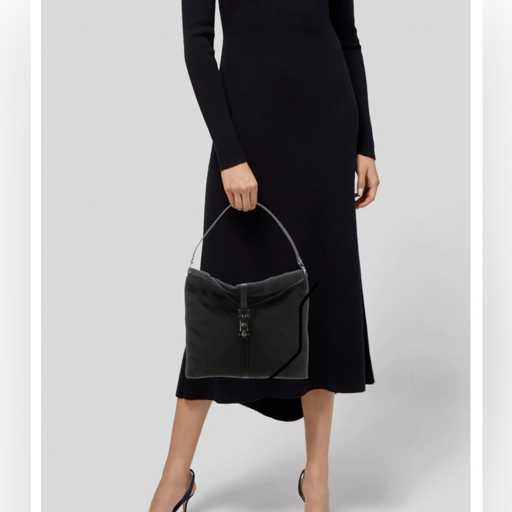Gucci | Jackie Hobo Bag | Black Nylon and Leather Trim | Push-Lock Closure
